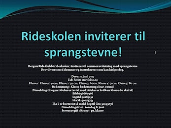 Rideskolen inviterer til rideskolestevne